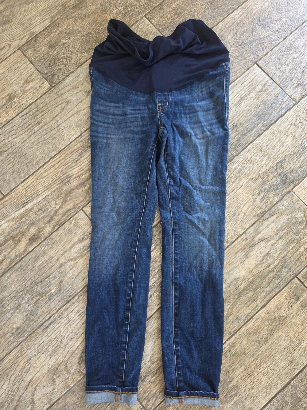 Madewell Dark Blue Maternity Skinny Jeans Stetchy Belly Panel Sz 25